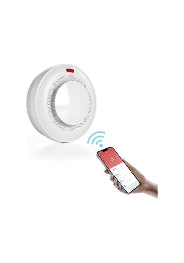 Tuya Wifi Duman Alarmı, 360 Algılama, Akıllı Telefon Uygulaması İle Uzaktan Kontrol, Yüksek Sesli, 20-30 M² Koruma 2xaa Pil Dahil Değil A600w
