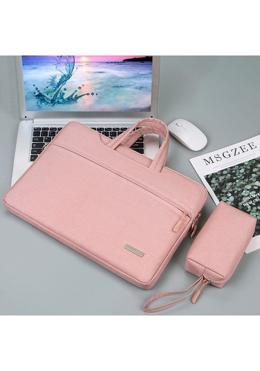 Çanta Laptop Çantası Güç Çantalı İç Çanta, Boyut: 11 İnç Pembe Siya