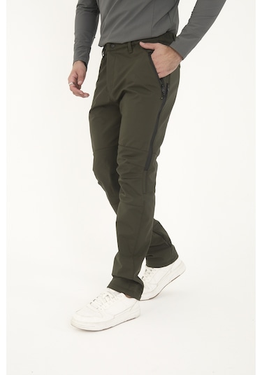 Camp Scoutland Camp595 Outdoor Tactical Softshell Su Ve Rüzgara Dayanıklı İçi Polarlı Kışlık Erkek Taktik Pantolon Haki Haki