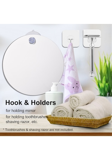 Moveevo Tıraş Için Duş Aynası Buğulanmayan Banyo Aynası Emişli Taşınabilir El Tipi Buğulanmayan Ayna Günlük Ve Seyahat Makyaj
