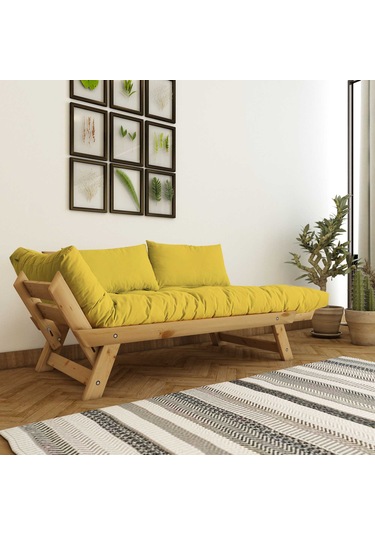 Adalar Masif Natural-sarı Renk 2li Kanepe Cpt8169-210