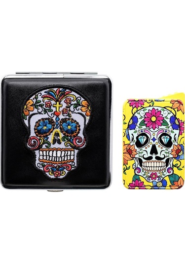 La Catrina Sigara Tabaka Ve Çakmak Seti Sarı
