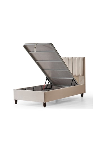 Manolya Tek Kişilik Sandıklı Baza Antibakteriyel Ortopedik Paket Yaylı Yatak 3 Lü Set 90 x 190