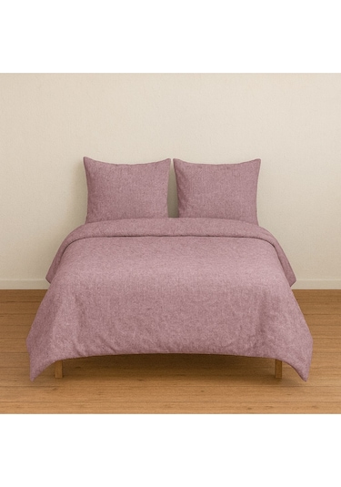 Çift Kişilik Düz Renk Gül Kurusu Nevresim + 2 Adet Yastık Kılıfı Gülkurusu