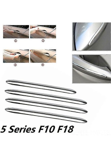 Honmex Bmw 5 Serisi F10/gt F07 2011-2017 Dış Kapı Kolu Kaplama Trimleri, Parlak Çelik, 4 Adet Set 3 Uzun + 1 Kısa