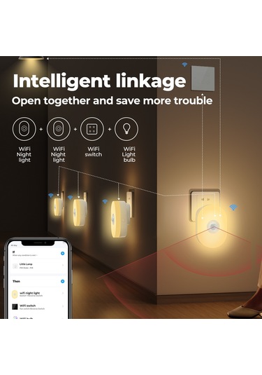Ruicoo Akıllı Wifi Gece Lambası - Renk Ve Parlaklık Ayarı, Google Uyumlu, Yaşlı Ve Çocuklar İçin İdeal Diğer