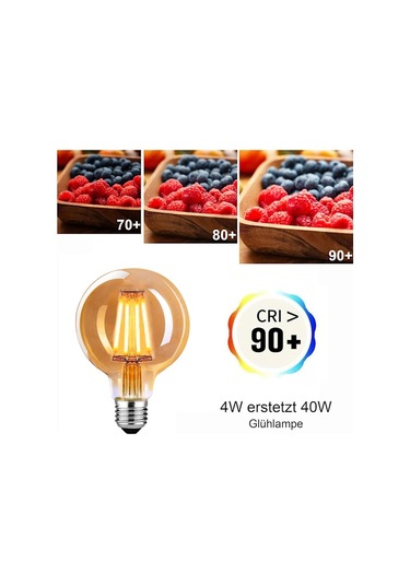 Vintage E27 Led Lamba, Kısılabilir E27 Vintage Lamba 4w G80, Vintage E27 Lamba Sıcak Beyaz 2700k, Vintage Led Lamba İdeal - 4'lü Paket