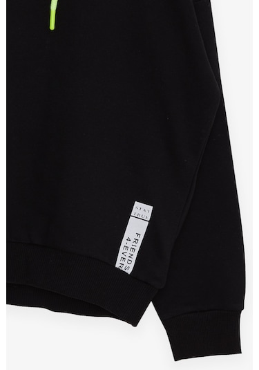 Breeze Kız Çocuk Sweatshirt Yazı Baskılı 9-14 Yaş - Siyah