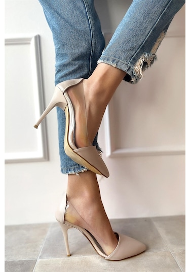 Shoetek Layla Stiletto Ten Cilt Şeffaf Ten Cilt