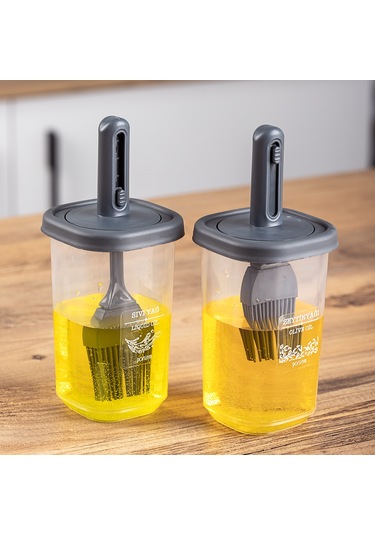 Porsima 0520 2'li Silikon Fırçalı Yağlık Yağdanlık 350 Cc Antrasi