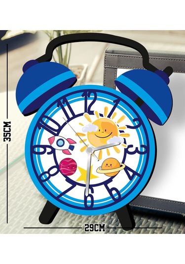 Bk Gift Kişiye Özel Hayvan Figürlü Retro Çalar Saat Tasarımlı Kabartma Figürlü Ahşap Çocuk Duvar Saati-2, Ev Dekoru, Çocuk Odası Aksesuar Bitmeyencom2 Çok Renkli