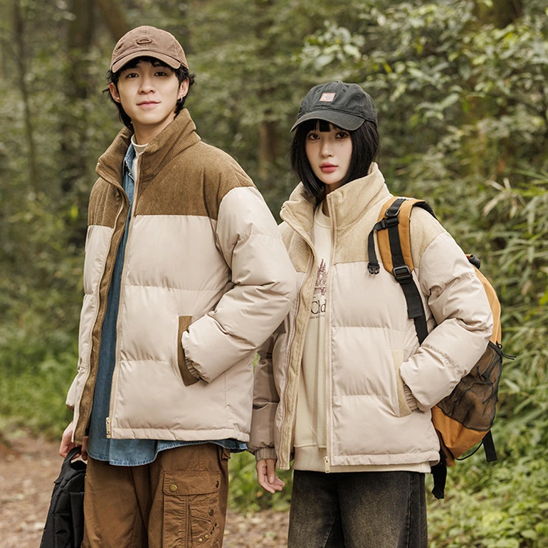 Yeni Kalın Sıcak Trend Renk Uyumlu Erkek Pamuklu Ceket Mavi