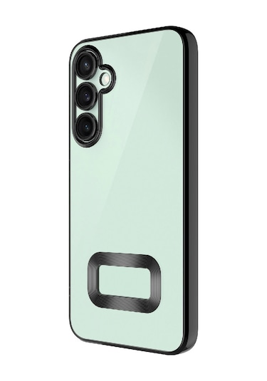 Galaxy A26 Kılıf Kamera Korumalı Logo Gösteren Zore Omega Kapak Siyah