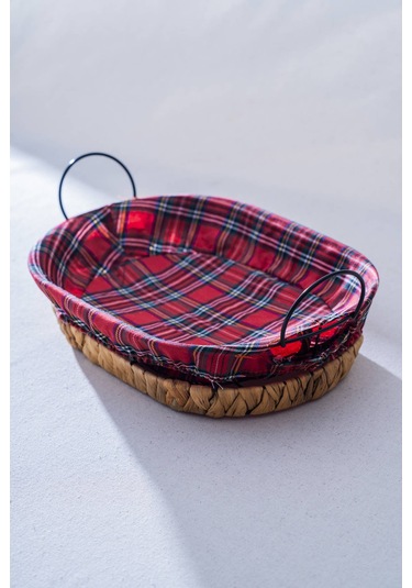 Rustika Nomia Hasır Oval Ekmek Sepeti - 32 Cm Renkli