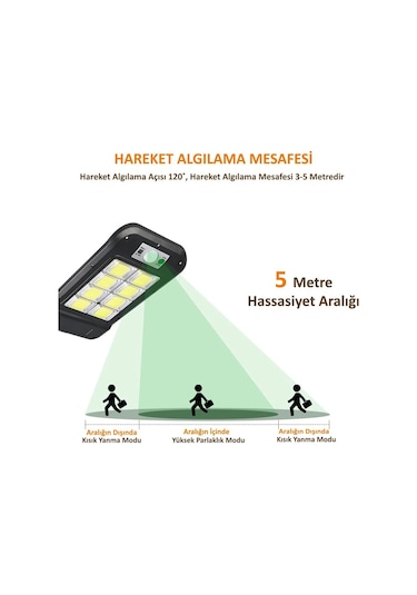 Technosmart 8 Gözlü Solar Güneş Enerjili Bahçe Aydınlatma Sokak L