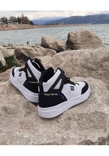 Dunlop 2243 Beyaz-Siyah Fuspetli Ortapedik Boğazlı Spor Ayakkabı AYKSAYAK-000505