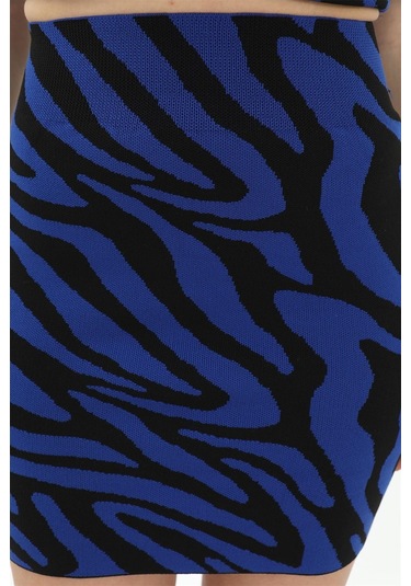 Zebra Desen Etek - Saksmavisi - Saksmavisi Saks Mavi