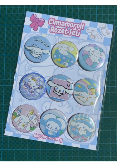 Cinnamoroll Karakterleri Rozet Seti 9 Adet 44mm
