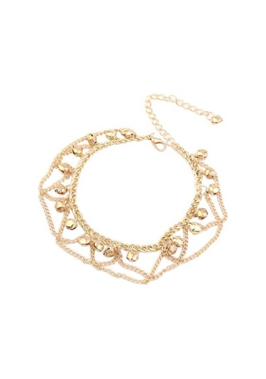 Bohemian Püskül Çan Halhal Yaz Plaj Kadın Sandal Ayak Bileği Bilezik Ayak Zinciri Altın