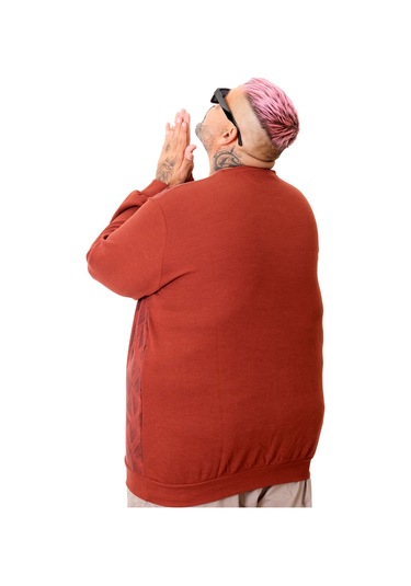 Mode Xl Erkek Bisiklet Sweatshirt Selanik U25819 Koyu Bordo