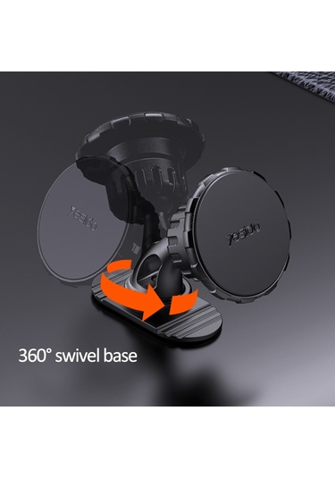 Yapışkanlı Araba Dashboard Telefon Tutucu Havalandırma Klipsi İle Manyetik Dönebilen Telefon Braketi