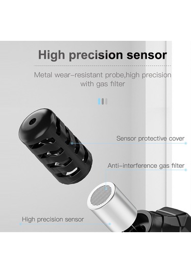 Symbee Mestek El Tipi Yakıcı Gaz Tespit Cihazı - Doğalgaz, Metan, Alkol Sızıntısı Algılayıcı - Ses Ve Ekran Alarmı - Ev Ve Endüstri Kullanıma Uygun