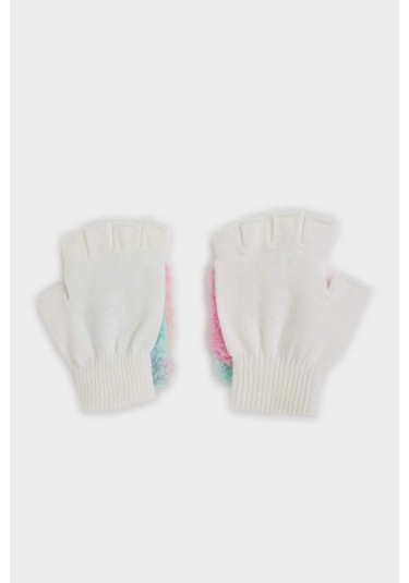 Defacto Kız Çocuk Nakışlı Triko Eldiven A5716a825wnwt2 Beyaz