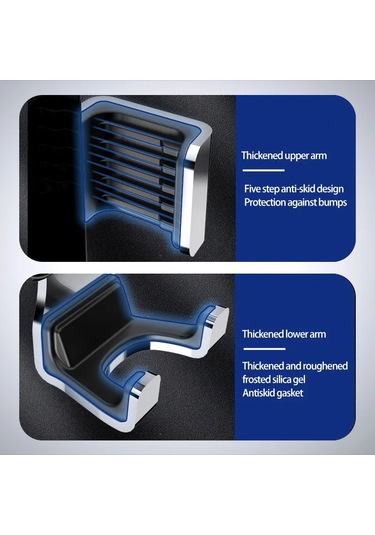 Yerçekimi Araba Telefon Tutucu Hava Firar Sabitleme Kıskacı İçin 4.7-7 İnç A Silver Blue -