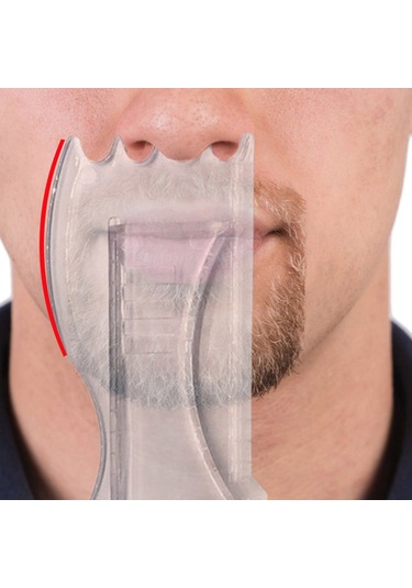 Hfambition Transparent Plastik Sakal Şekillendirici Aleti - 360 Döner, Simetrik Kesim İçin Referans İşaretleriyle