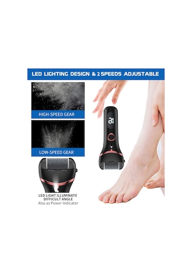 Suofeng Şarj Edilebilir 8 Li Pedikür Seti, Lcd Ekranlı Ve Işıklı Elektrikli Nasır Temizleme Aleti