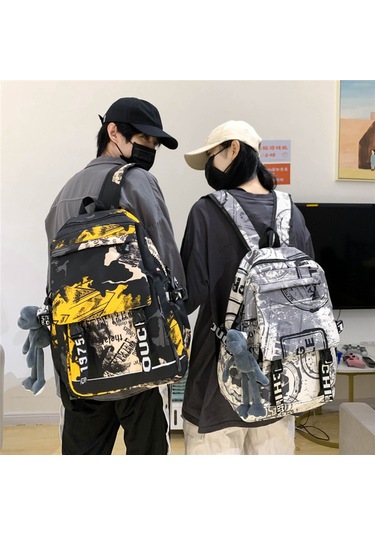 Moveevo Öğrenci İçin Geniş Kapasiteli Nilon Sırt Çantası - Sarı Renk Ve Askı Eşliği Sarı