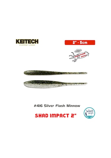 Keitech Shad Impact 5Cm (2") -416 Silver Flash Minnow Kokulu Sili