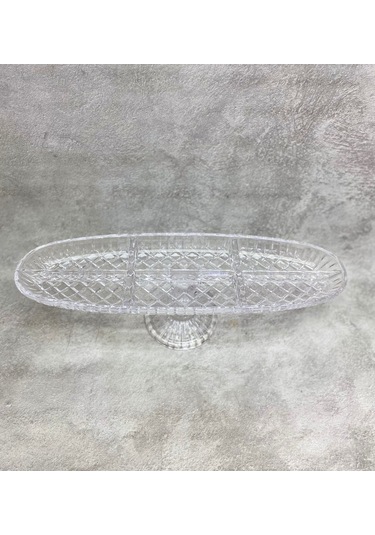 El Yapımı Cam Kafes 6 Göz Kayık Ayaklı Servis Tabağı 41x12 Cm