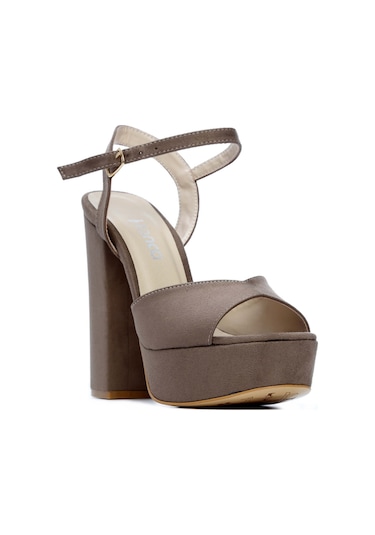 Tamer Tanca Kadın Vegan Bej Abiye Ayakkabı 539 1980 Bn Ayk Y21 Bej Suet