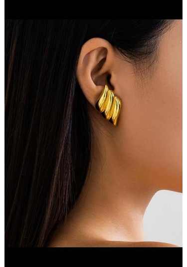 Kadın Vip Seri Özel Tasarım Küpe Seti-5429 Altın