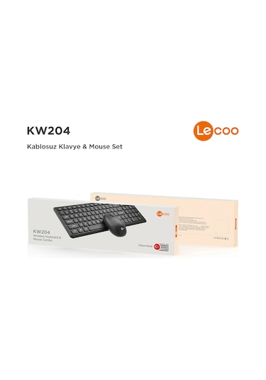 Lecoo KW204 Kablosuz Türkçe Q Klavye & Mouse Set
