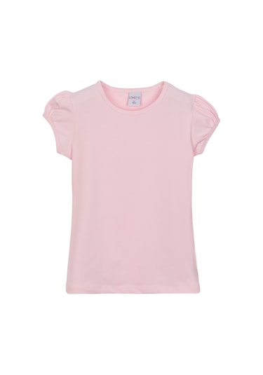 Lovetti Açık Pembe Kız Çocuk Kısa Kollu Basıc Tişört Pembe