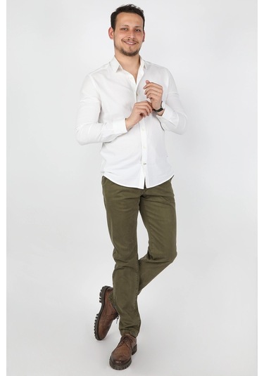 Erkek Fleto Cep Gabardin Pantolon Yeşil