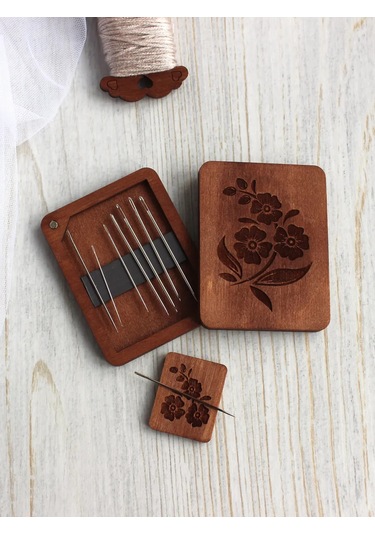 Çıtçıtlı Mahzenli Ahşap İplik Takma İğnesi 399415711