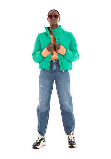 Only Kadın Parlak Yeşil Onlmaggi Puffer Şişme Mont - 15304020 Renkli