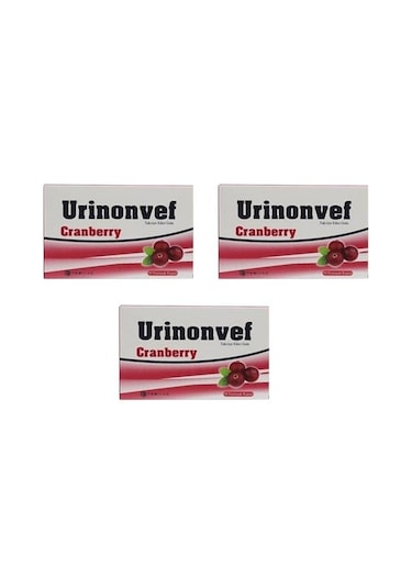 Urinonvef Cranberry 30 Kapsül-3 Kutu-