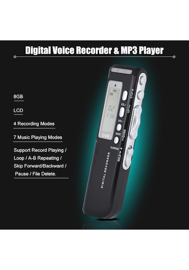 Samdoo 8gb Akıllı Ses Kayıt Cihazı, Mp3 Çalar Ve Telefon Kayıt Özellikli