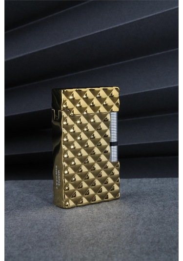 Silvio Monetti Altın Renk Özel Tasarım Kapaklı Gazlı Çakmak 24csm874mr03