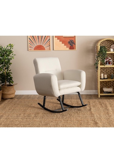 Pafu Kono Tv / Dinlenme / Baba / Emzirme Koltuğu Sallanan Sandalye - Teddy Beyaz