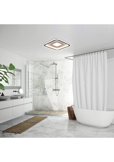 Tavan Led Avize Plafonier Orta Işıklı 40x40cm Siyah - Sarı