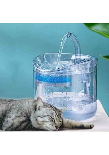 Techtic Kedi Köpek İçin Sessiz Su Çeşmesi Otomatik Su Pınarı Usb