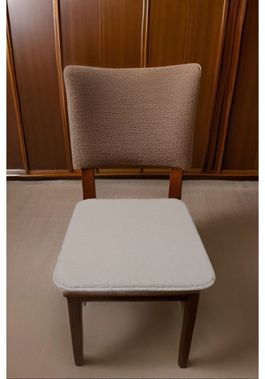 My Evilla Kaymaz Sandalye Minderi 6'lı 40x40 Krem