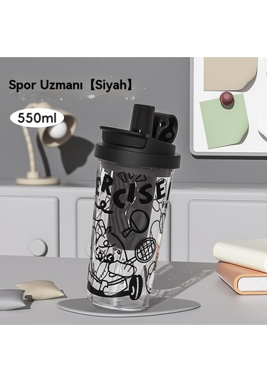 Çay Ve Suyu Ayırmak İçin Büyük Kapasiteli Plastik Su Bardağı Siyah