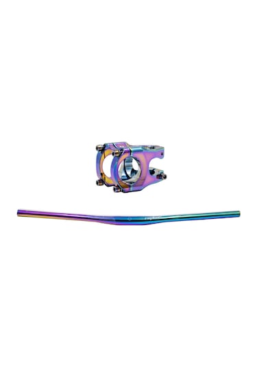 Raptor Rainbow Mtb Düz Flat Bisiklet Gidon + Boğaz Seti Çok Renkli