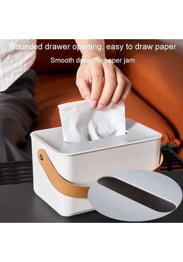 Sones Taşınabilir Ev Mendil Kutusu Sehpa Restoran Masaüstü Peçete Saklama Kutusu, Stil: Yuvarlak